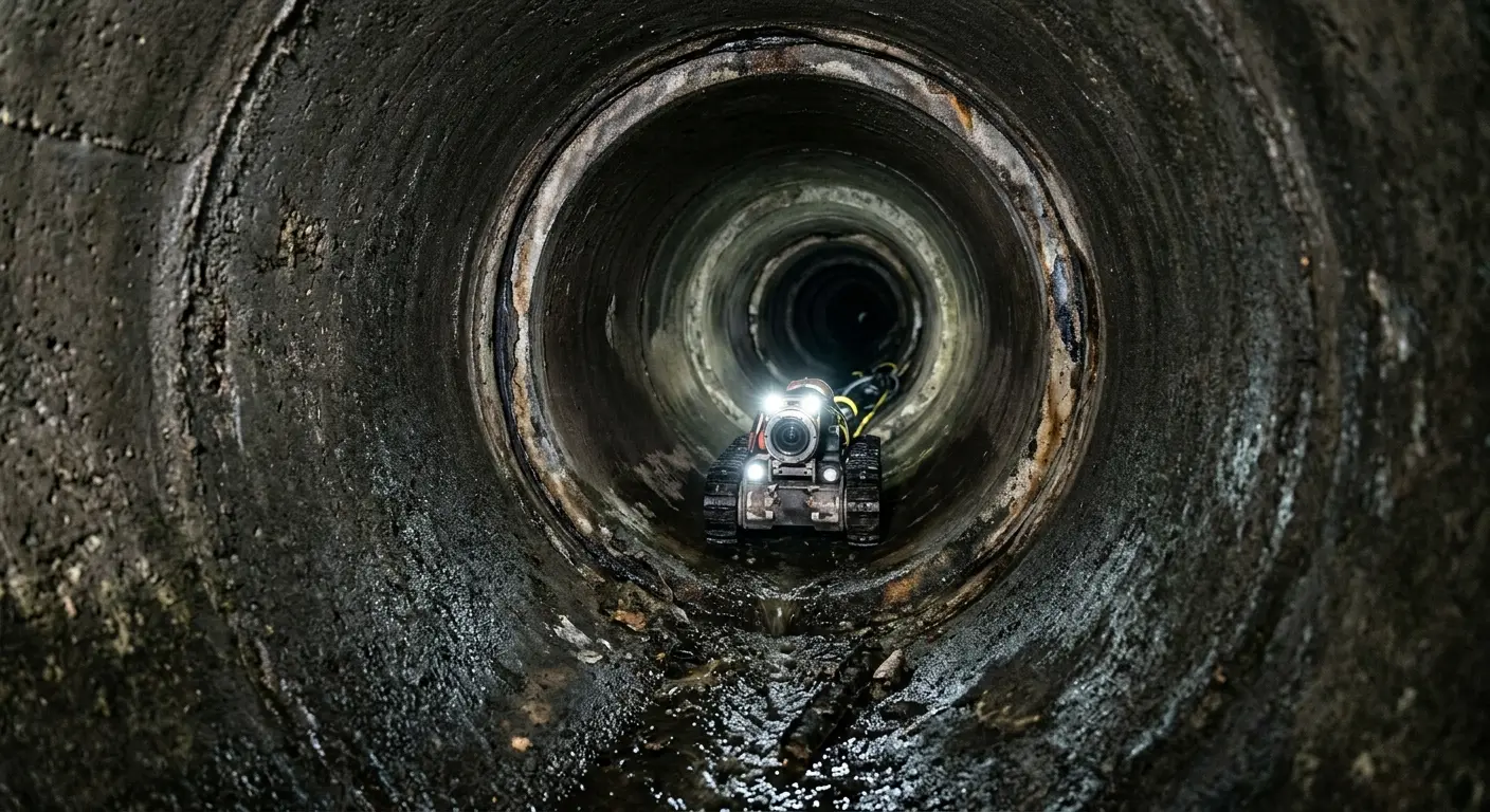 Robotic sewer camera inspecting pipe interior for Sewer Line Repair in Westmoreland